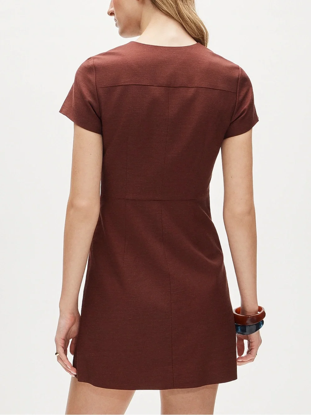 J. Crew Rust Mini Dress with Front Buttons